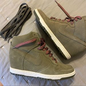 Nike Women’s Dunk Sky Hi Olive wedge sneaker
